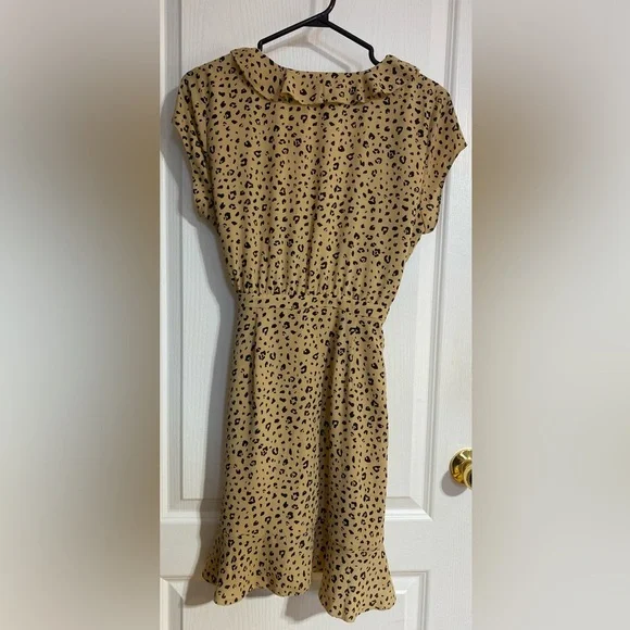 Aritzia Sunday Best Leopard Wrap Mini Flowy Lightweight V Neck Dress Size 4 - Picture 7 of 12